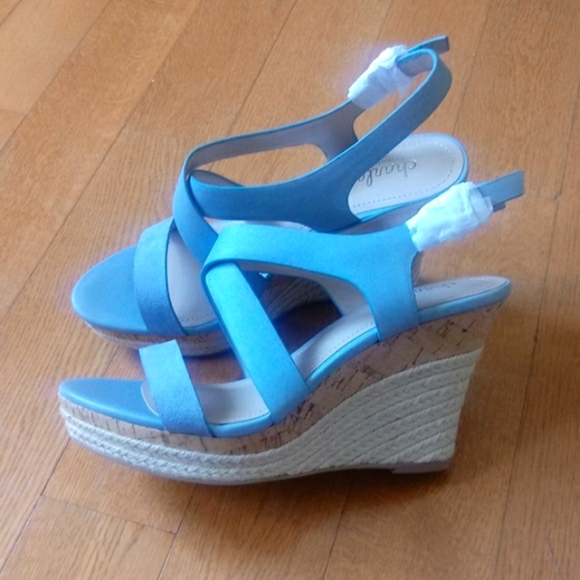 ❇ NIB ❇ Charles by Charles David Muted Blue Layne Espadrille Wedges, Size 8.5 - Picture 2 of 14